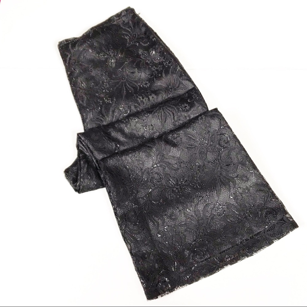 Casual Corner Black Lace Wide Leg Pants